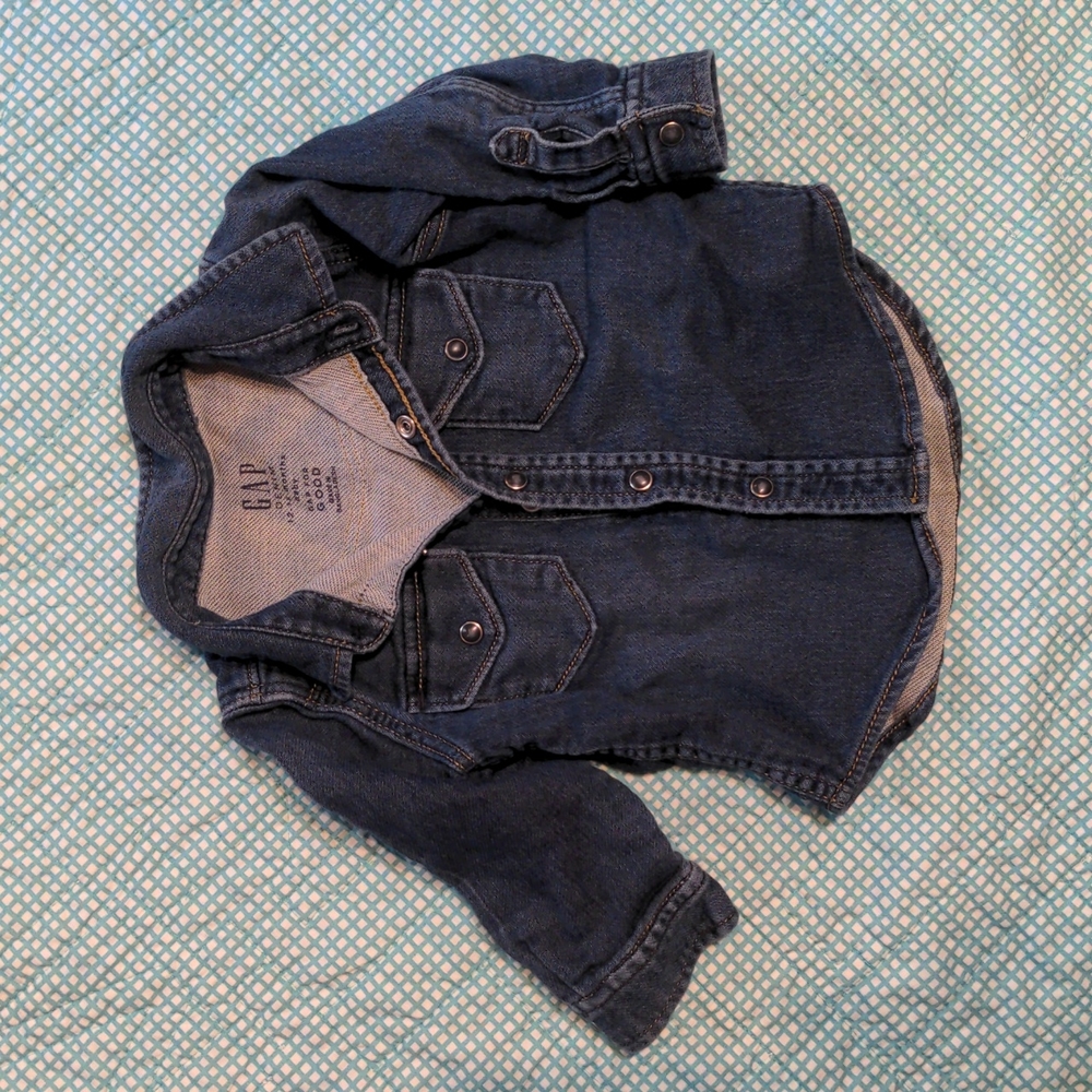 Denim Toddler Snap Up Shirt